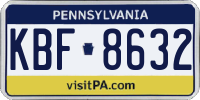 PA license plate KBF8632