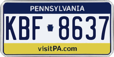 PA license plate KBF8637