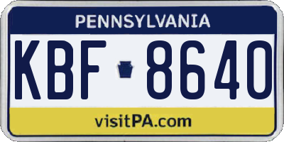 PA license plate KBF8640