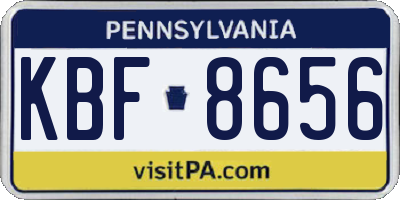PA license plate KBF8656