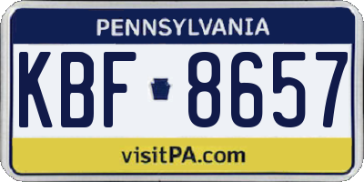 PA license plate KBF8657