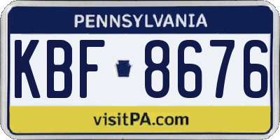 PA license plate KBF8676