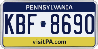 PA license plate KBF8690