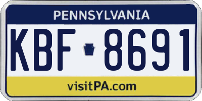 PA license plate KBF8691