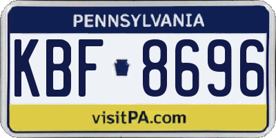 PA license plate KBF8696