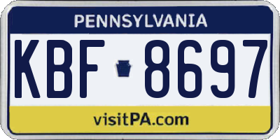 PA license plate KBF8697