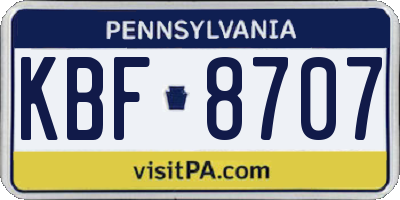 PA license plate KBF8707