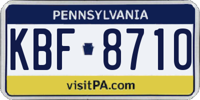 PA license plate KBF8710