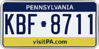 PA license plate KBF8711