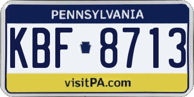 PA license plate KBF8713