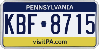 PA license plate KBF8715
