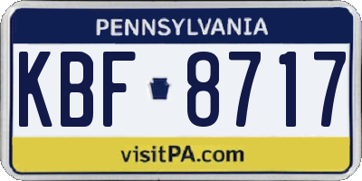 PA license plate KBF8717