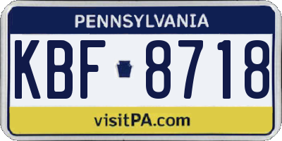 PA license plate KBF8718