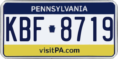 PA license plate KBF8719