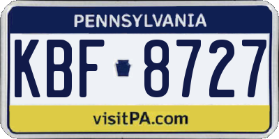 PA license plate KBF8727
