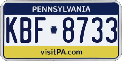 PA license plate KBF8733