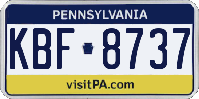 PA license plate KBF8737