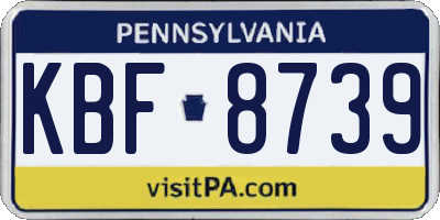 PA license plate KBF8739