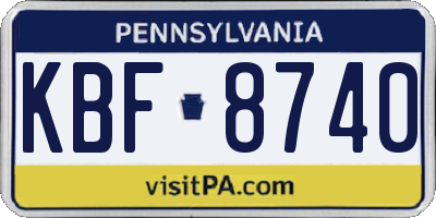 PA license plate KBF8740