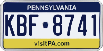 PA license plate KBF8741