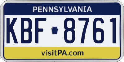 PA license plate KBF8761