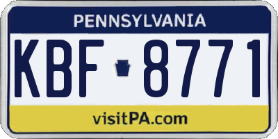 PA license plate KBF8771
