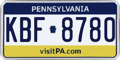 PA license plate KBF8780