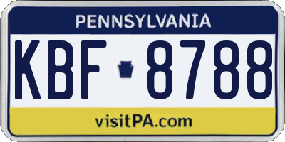 PA license plate KBF8788