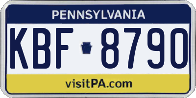 PA license plate KBF8790
