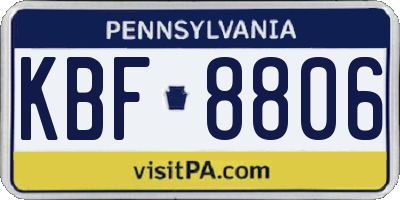 PA license plate KBF8806