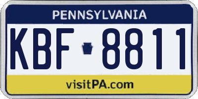 PA license plate KBF8811