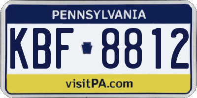 PA license plate KBF8812