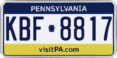 PA license plate KBF8817