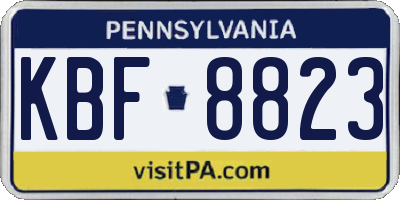 PA license plate KBF8823