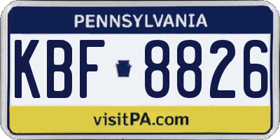 PA license plate KBF8826