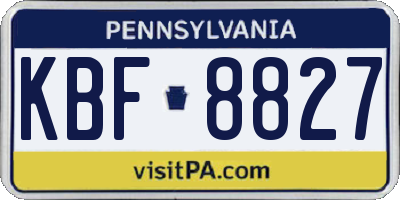PA license plate KBF8827