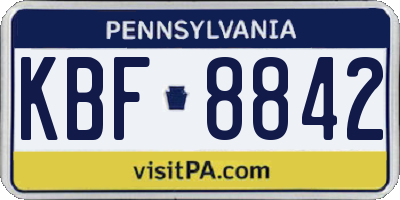 PA license plate KBF8842