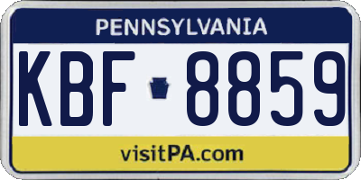 PA license plate KBF8859