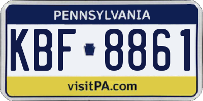 PA license plate KBF8861