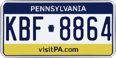 PA license plate KBF8864