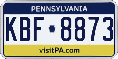 PA license plate KBF8873