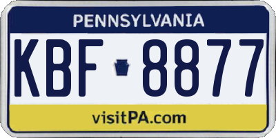 PA license plate KBF8877