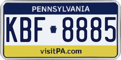PA license plate KBF8885