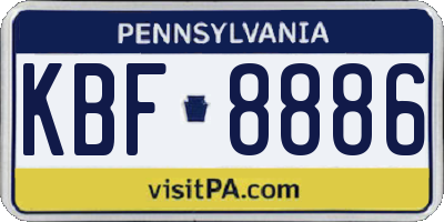 PA license plate KBF8886