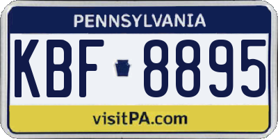 PA license plate KBF8895