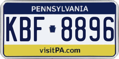 PA license plate KBF8896