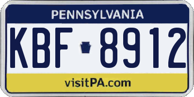 PA license plate KBF8912