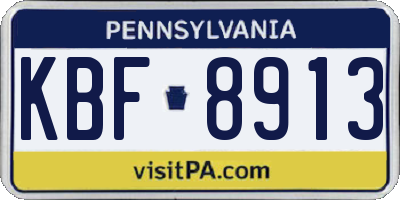 PA license plate KBF8913