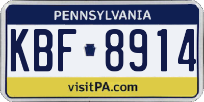 PA license plate KBF8914