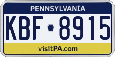 PA license plate KBF8915